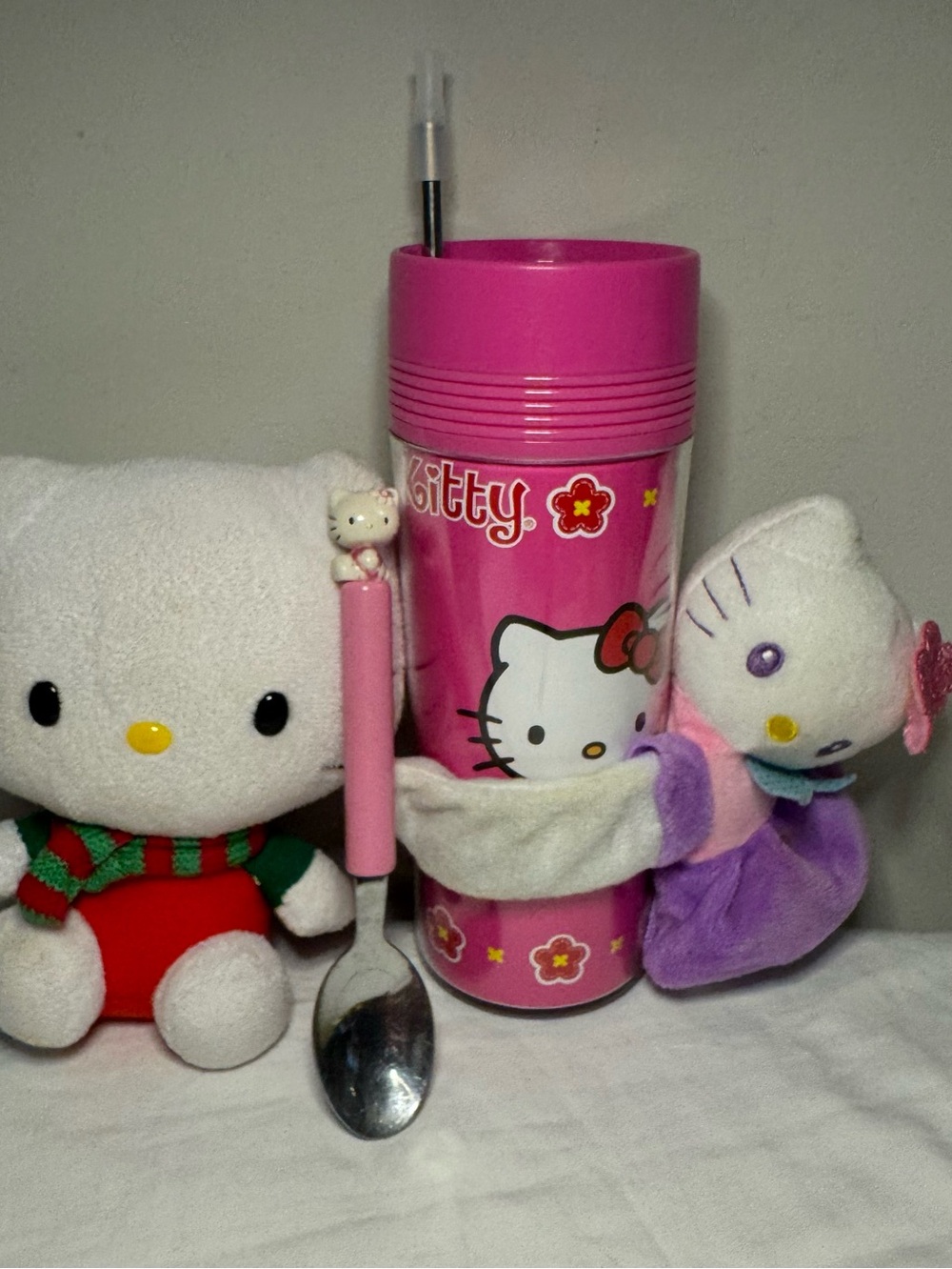 Hello Kitty Lot Cup, Spoon, Plush And Slap Bracelet Cutie Cuff  Fun Lot